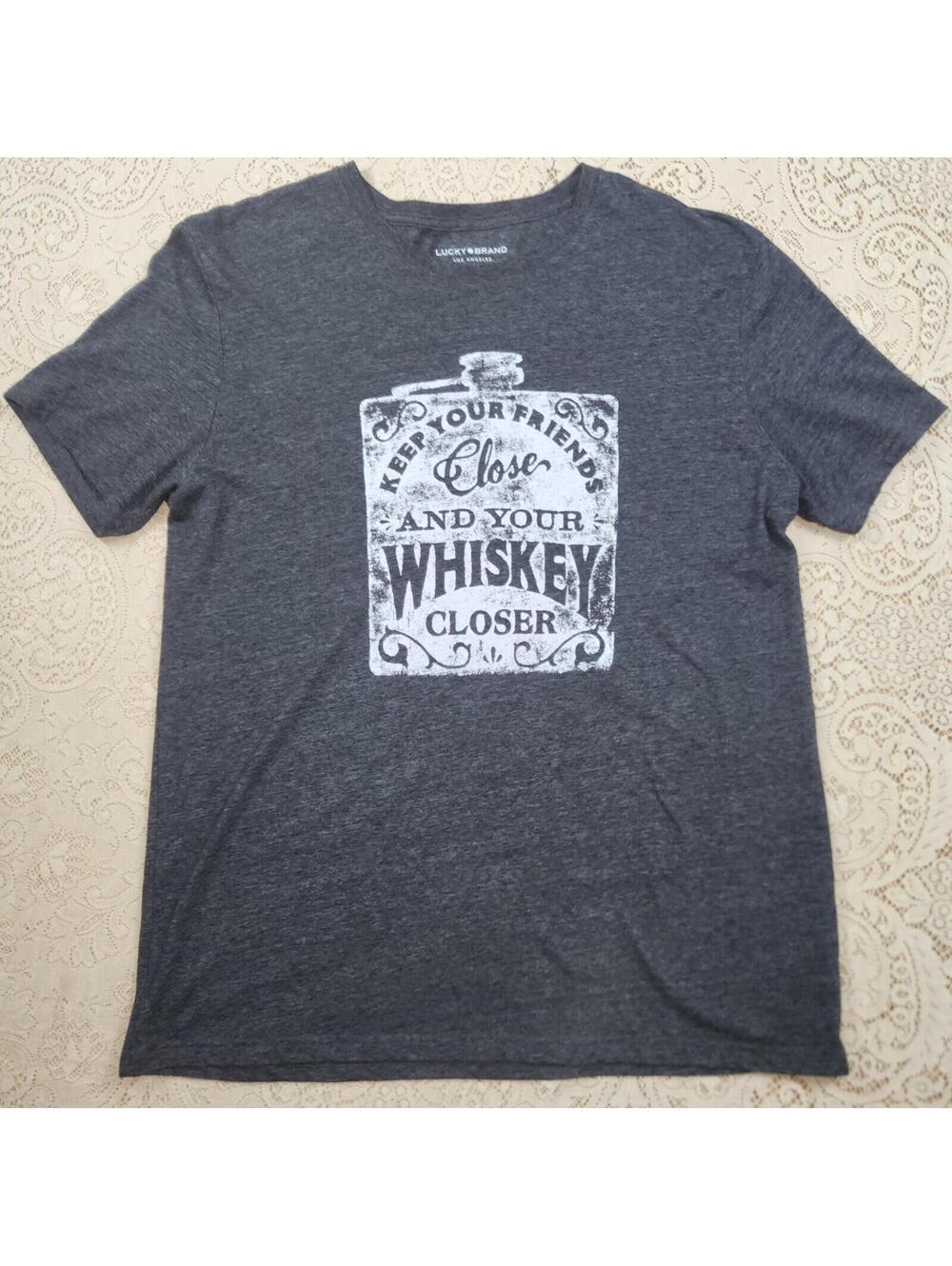 Lucky Brand Men's Classic Whiskey Logo T-Shirt Size XL